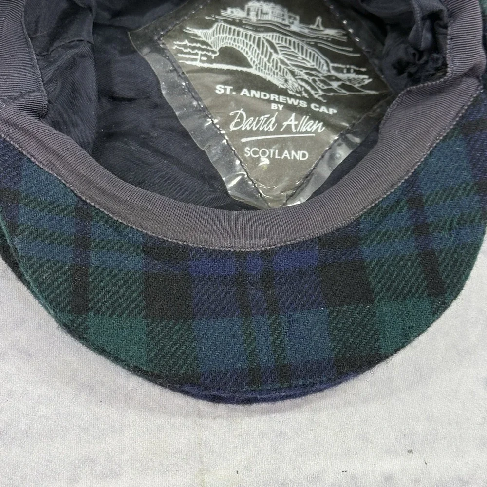 Vintage St. Andrews Cabbie Cap by David Allan Scotland S PURE Wool‎ Blackwatch